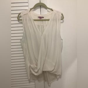 Calypso white silk sleeveless blouse